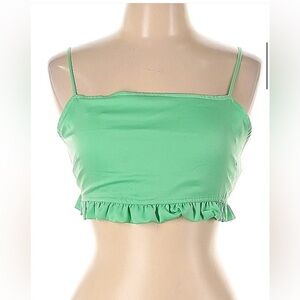 Cotton On Flirty Teal Summer Crop Top with Unique Back Size L